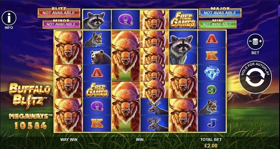 Zacznij grać w Buffalo Blitz Megaways Slot w kasynie